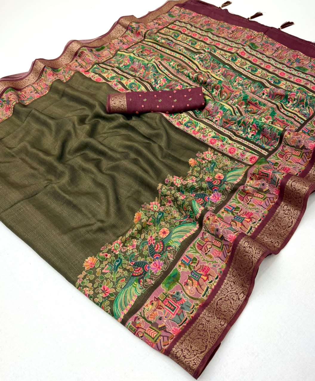RajMata Series Aahana Soft Nylon Viscous fabric Multicolor Direct Print on saree wholesale in surat
